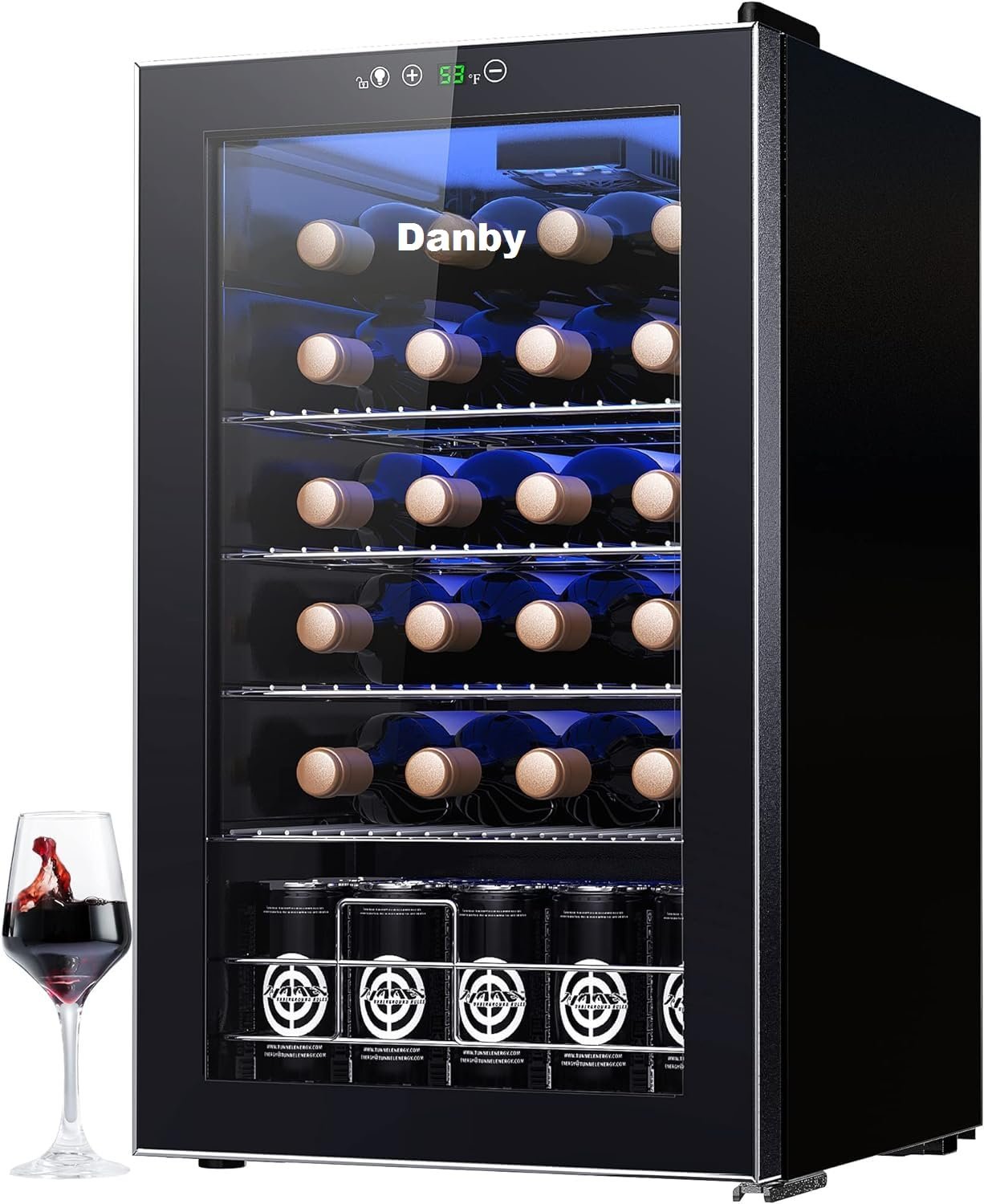Danby USA 135 L Inverter Wine Chiller l Wine Cooler l Touch Control l Toughened Glass Door with UV-Protection l LED Interior Light for Indian Home Bars & Rooms with 1 Year Warranty