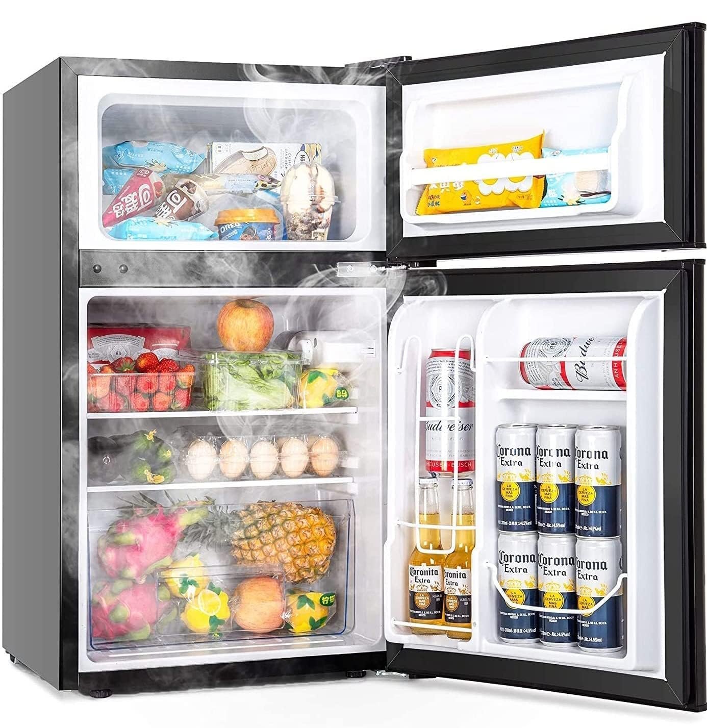 LEONARD USA 122 L Inverter Wine Chiller l Wine Cooler l Separate Deep Freezer Compartment l LED Interior Light l Temperature Control (Based on American Technology) (Black, Double Door)