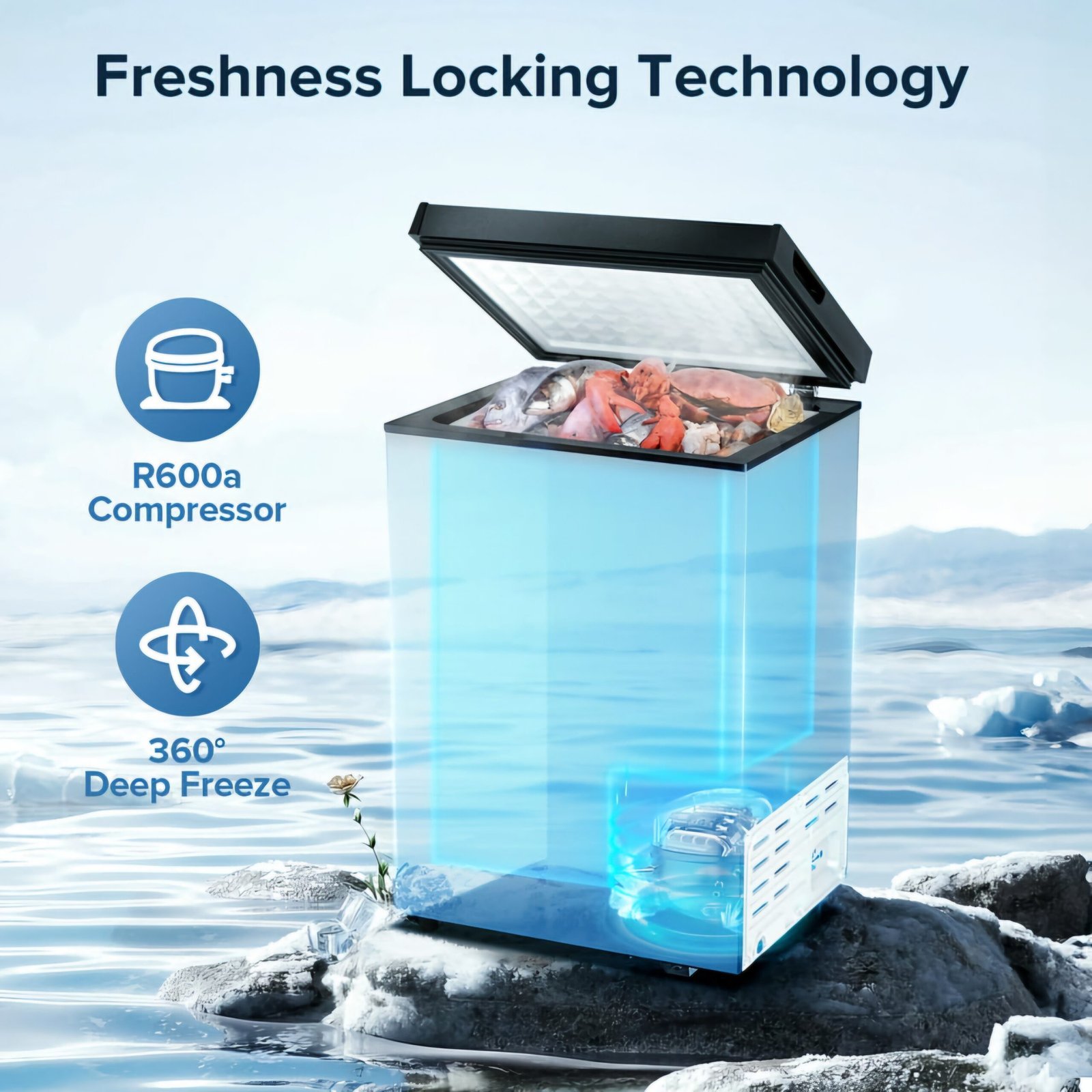 LEONARD USA 110L SS Finish Inner cabinet Deep Freezer , Based on American Technology